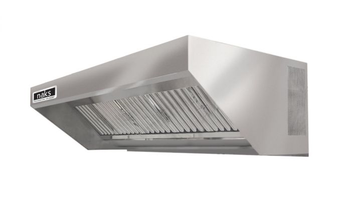 Hoodmart Stainless Steel Integrated Exhaust and MUA Low Box Concession Hood System w/Kidde Fire Suppression LBMUA-AV4C-KF SHOP HOODS, COMMERCIAL HOOD PACKAGES, Concession Hood Packages, Make-up Air Exhaust Hood & Fan for Food Truck with Fire Suppression