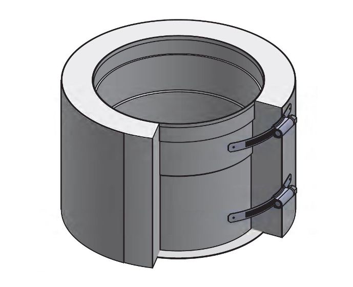 14" Diameter, Double Wall Zero Clearance Grease Duct, Flange Collar Adapter DWCK14-FCS-ZC SHOP HOODS, DUCTWORK, Double Wall Zero Clearance Grease Accessories, Double Wall 14” Diameter