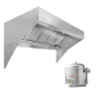 HoodMart Low Ceiling Sloped Front Exhaust Hood System - 14' x 48" EXH0014LB SHOP HOODS, COMMERCIAL HOOD PACKAGES, Exhaust Hood Packages, Low Ceiling Sloped Front Exhaust Hood Packages