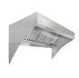 HoodMart Low Ceiling Sloped Front Exhaust Hood System - 15' x 48" EXH0015LB SHOP HOODS, COMMERCIAL HOOD PACKAGES, Exhaust Hood Packages, Low Ceiling Sloped Front Exhaust Hood Packages