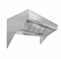 Low Ceiling Sloped Front Wall Canopy Hood w/Makeup Air 6'x48" 0648HLBM SHOP HOODS, HOODS ONLY, Makeup Air Hoods, Low Profile Makeup Air Hood, Low Ceiling Sloped Front Short Cycle