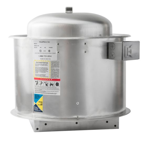 High Speed Direct Drive Exhaust Fan 1400 CFM, 1680 RPM, 1 PH w/ Var. Speed Control 20D-1400-FF SHOP HOODS, EXHAUST/SUPPLY FANS, Exhaust Fans, Restaurant Exhaust Fans Upblast Grease Rated, Centrifugal Upblast Direct Drive Exhaust Fan