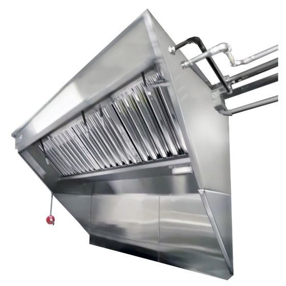 Hoodmart Stainless Steel Integrated Exhaust Hood and Fan System - Low Box Concession w/single Exhaust Louver 6' X 40" - Patent Pending LBOX-AV6C SHOP HOODS, COMMERCIAL HOOD PACKAGES, Concession Hood Packages, Integrated Exhaust Hood and Fan System for Food Truck / Concession