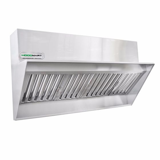 Restaurant Low Proximity Backshelf Hood 14' x 23" 1423SSBBSV SHOP HOODS, HOODS ONLY, Exhaust Hoods, Low Proximity Backshelf hood