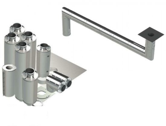 14" - Double Wall Kit, Reduced Clearance, Grease Duct, Two 90's, 30' Straight, Including No Weld Hood and Fan Connections DWNAKS-RC-KIT08 SHOP HOODS, DUCTWORK, Double Wall Reduced Clearance Grease Duct Kits, Double Wall Kit - Straight W 2 - 90'S