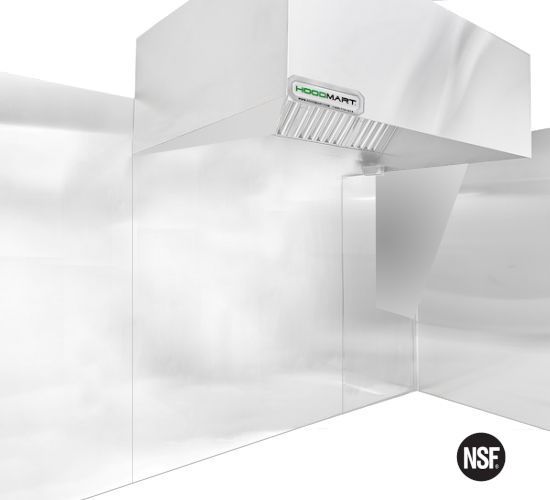 (Right) Stainless Steel Side Curtains Half L/R -23" Top 48" High 20" Bottom SIDE_CURTAIN_HALF_RIGHT SHOP HOODS, ACCESSORIES, SIDE CURTAINS, HALF PANELS (NON-INSULATED)