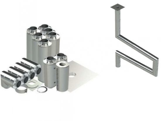 12" - Double Wall Kit, Reduced Clearance, Grease Duct, Four 90's, 50' Straight, Including No Weld Hood and Fan Connections DWNAKS-RC-KIT06 SHOP HOODS, DUCTWORK, Double Wall Reduced Clearance Grease Duct Kits, Double Wall Kit - Straight W 4 - 90'S