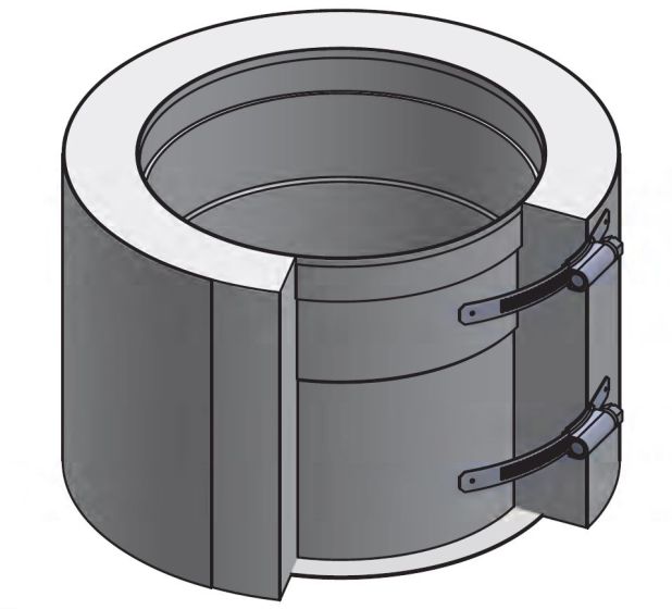 18" Diameter, Double Wall Reduced Clearance Grease Duct, Flange Collar Adapter - Start DWCK18-FCS-RC SHOP HOODS, DUCTWORK, Double Wall Reduced Clearance Grease Duct Accessories, Double Wall 18” Diameter