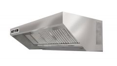 Hoodmart Stainless Steel Integrated Exhaust and Make up Air Hood and Fan System - Low Box Concession w/Double Exhaust Louver 12' X 40" - Patent Pending