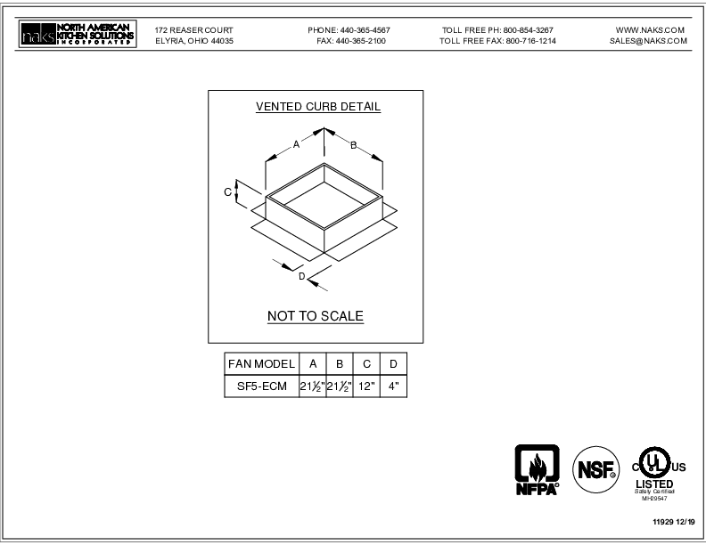 11929EN-SF5 ECM CURB Spec Sheet