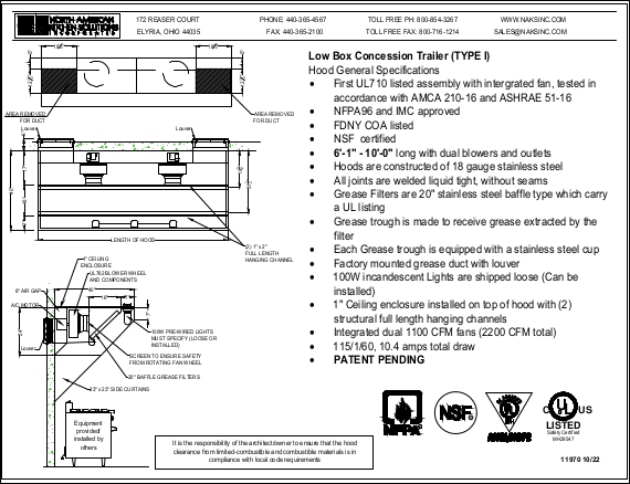 LBOX-AV Integrated Concession Trailer Hood