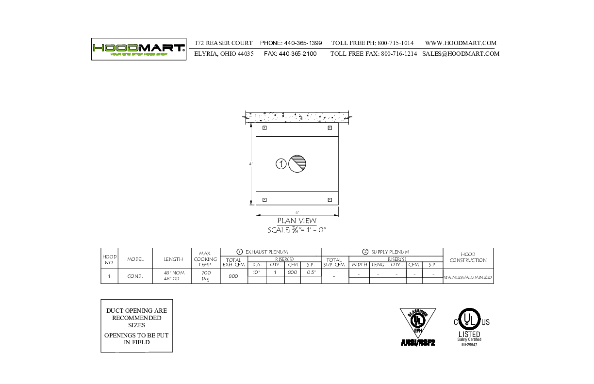 CONDENSATE EXHAUST PACKAGE