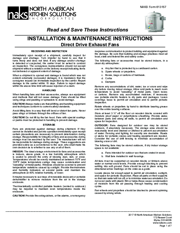 613157EN - DIRECT DRIVE FANS