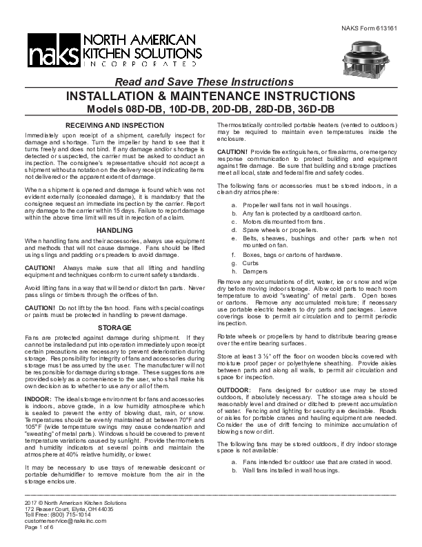 613161EN - DIRECT DRIVE DOWNBLAST FANS