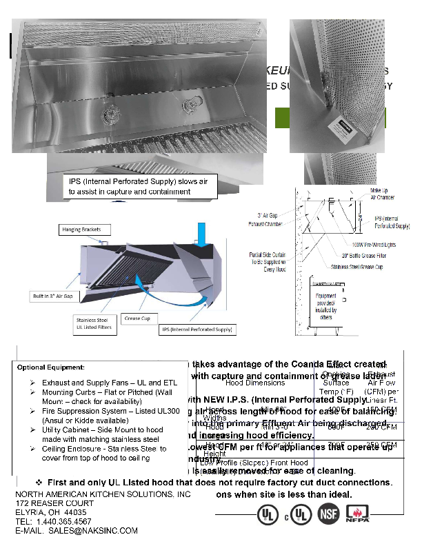 Low Ceiling Box Makeup Air Canopy – Brochure – Short Cycle IPS