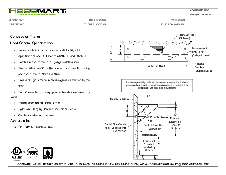 CONCESSION TRAILER HOOD