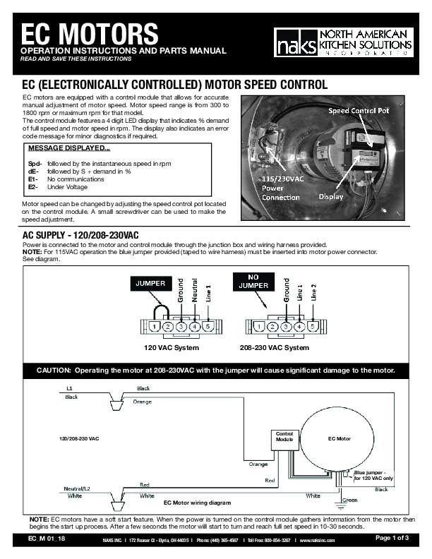 NAKS - EC MOTOR USER GUIDE