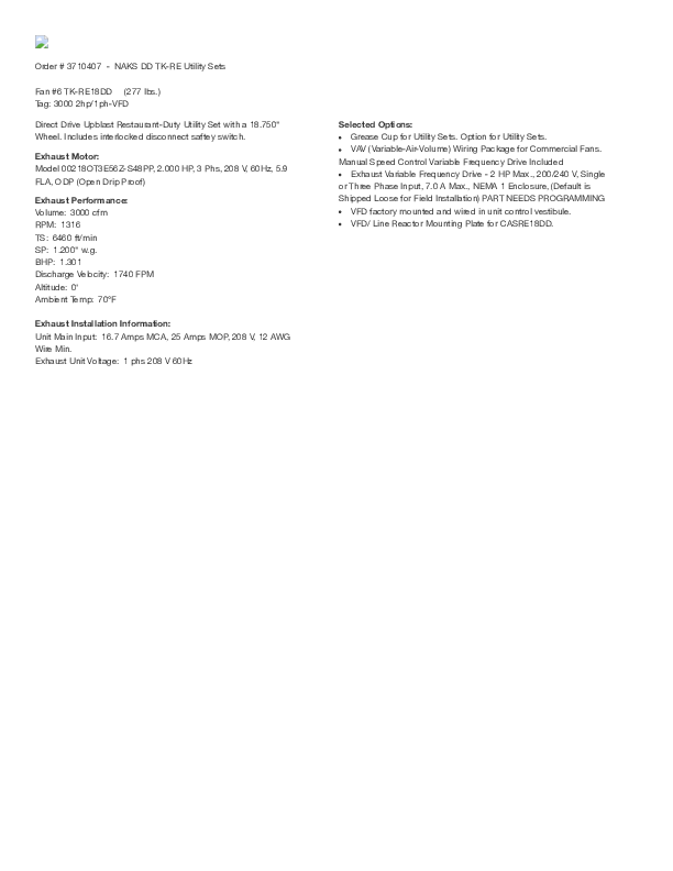 TK-RE18DD 3000 2hp1ph-VFD