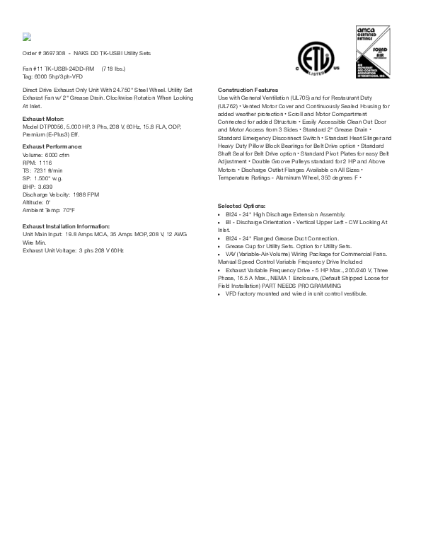 TK-USBI-24DD-RM 6000 5hp3ph-VFD