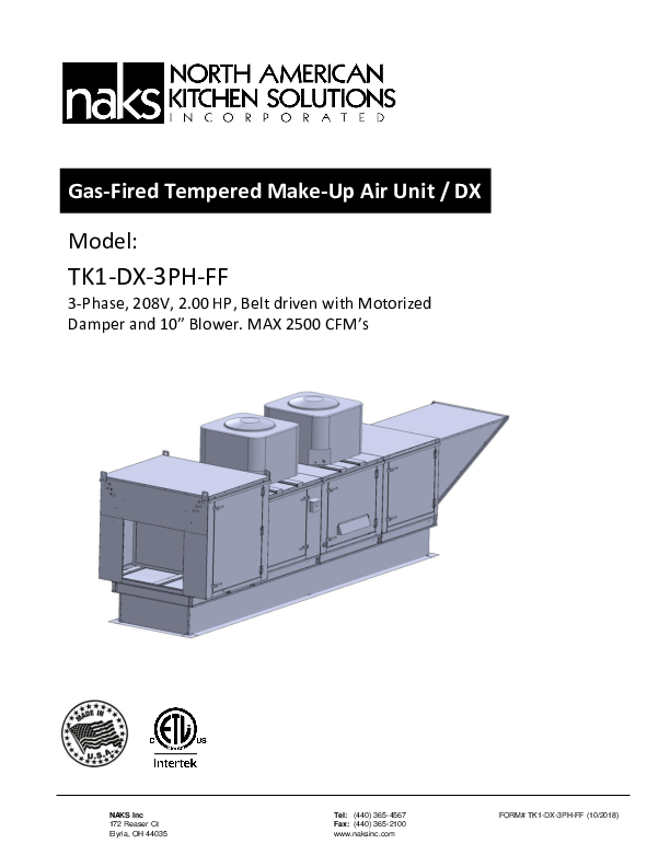 TK1-DX-208V, 2HP, 3PH