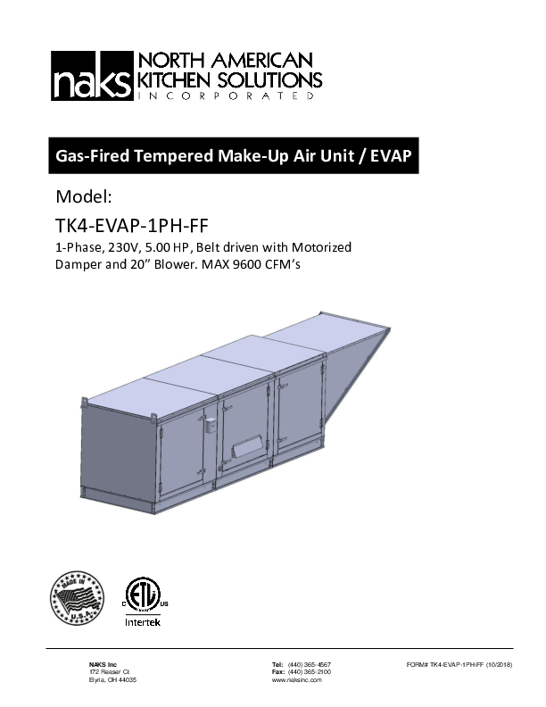  TK4 EVAP 230V 5HP 1Phs 