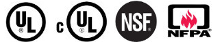 UL CUL NSF NFPA logos