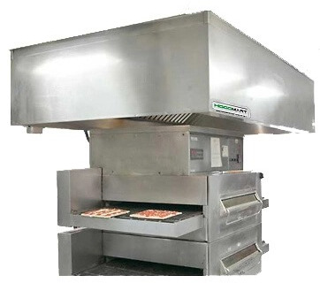 Stainless commercial pizza hood