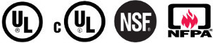 UL CUL NSF NFPA logos