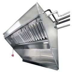 Hoodmart Stainless Steel Integrated Exhaust Hood and Fan System - Low Box Concession w/double Exhaust Louver 12' X 40" - Patent Pending