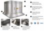 Hanging Ventless Island Hood with Fire Suppression VH-48-OVI COMPRAR, CAMPANAS SIN SALIDA, Hanging Ventless, 48 INCH INTERIOR